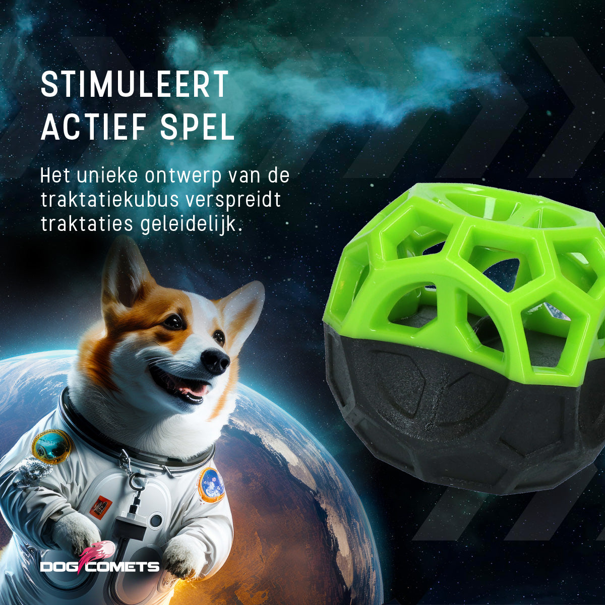Dog Comets Moonstone Traktatiekubus Groen