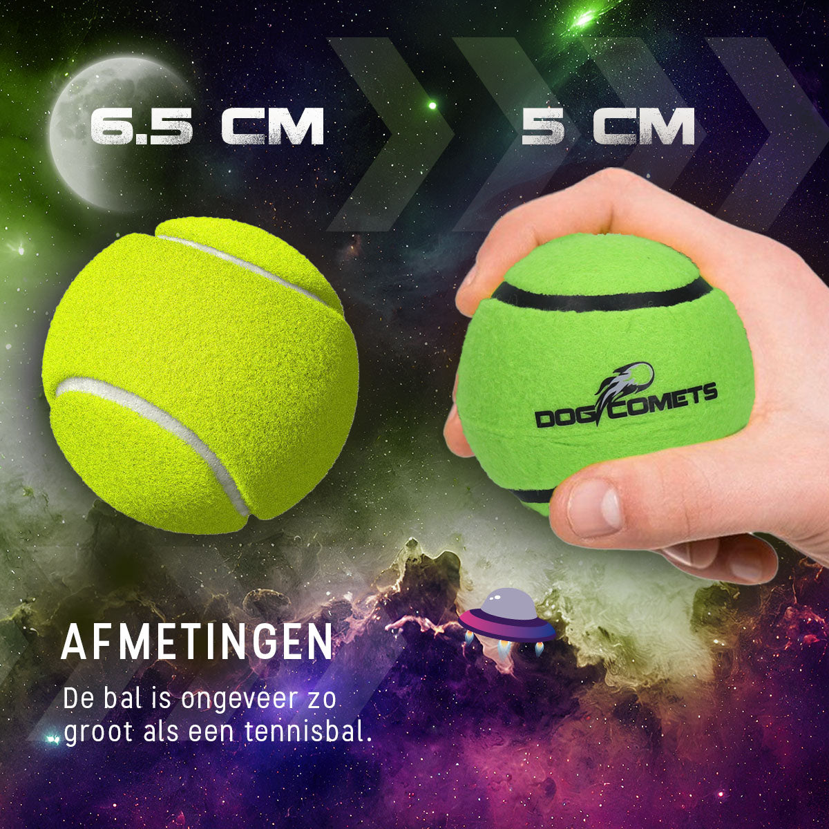 Dog Comets Tennisbal Starlight S Groen