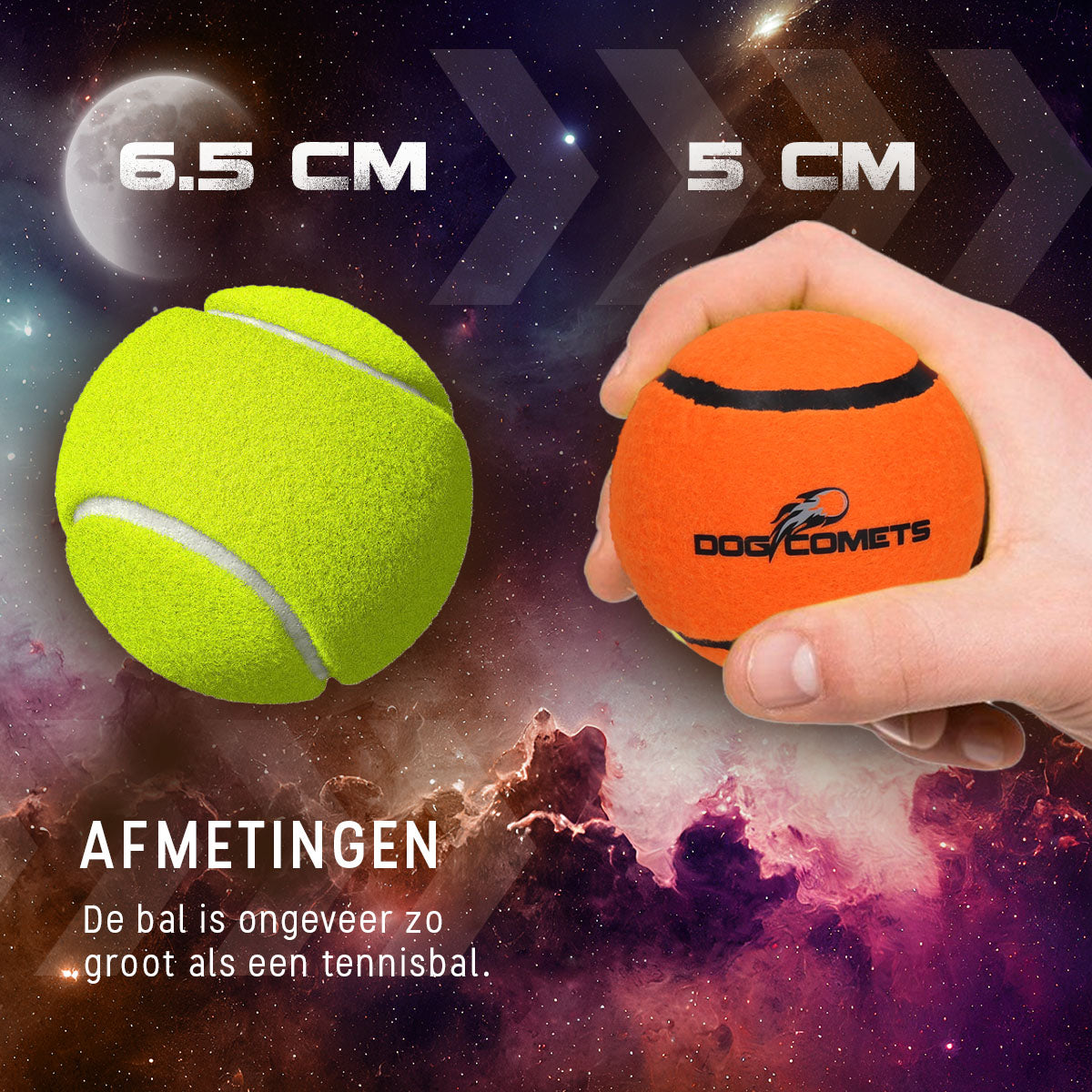Dog Comets Tennisbal Starlight S Oranje