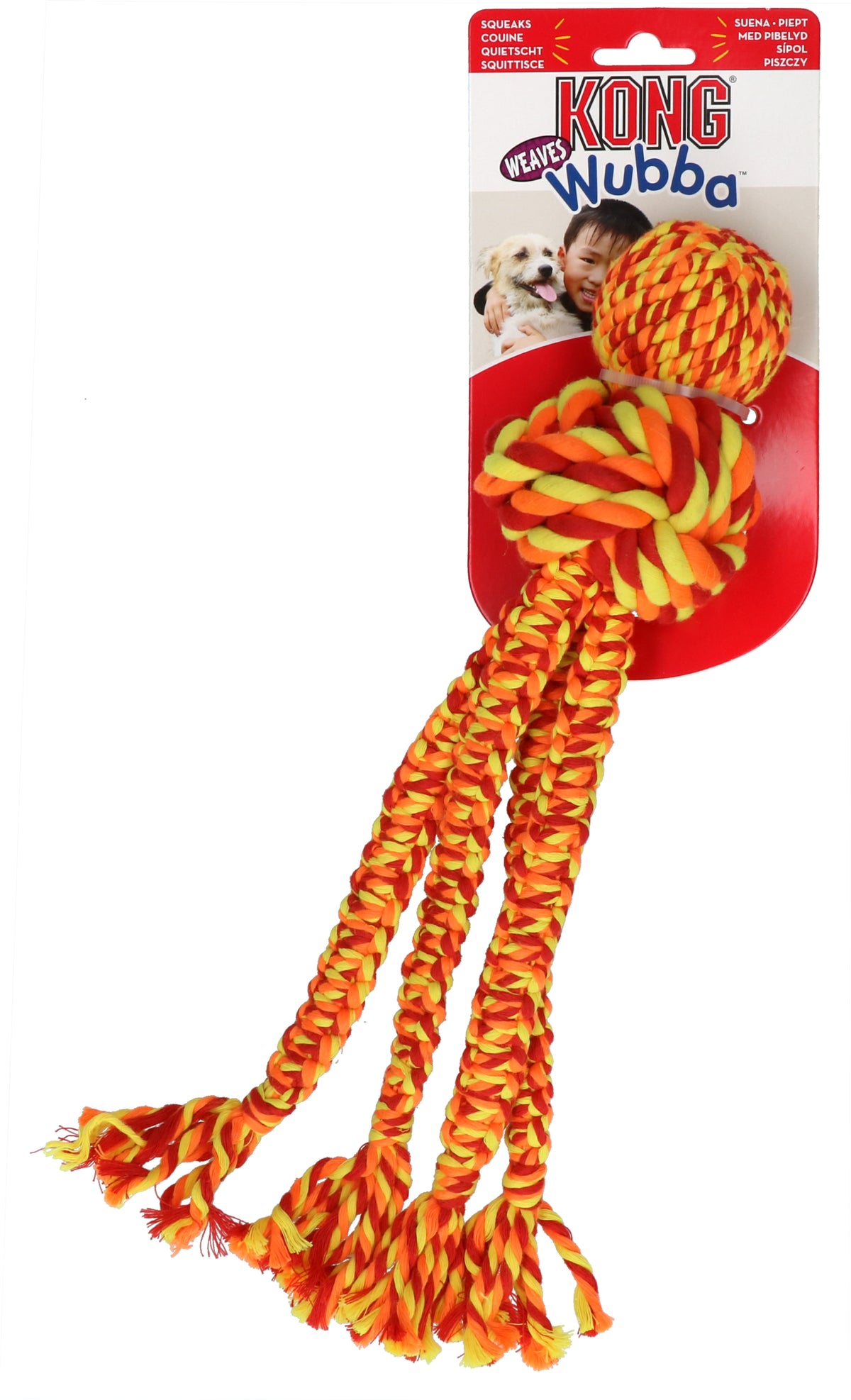 KONG Wubba Weaves met touw Assorti L