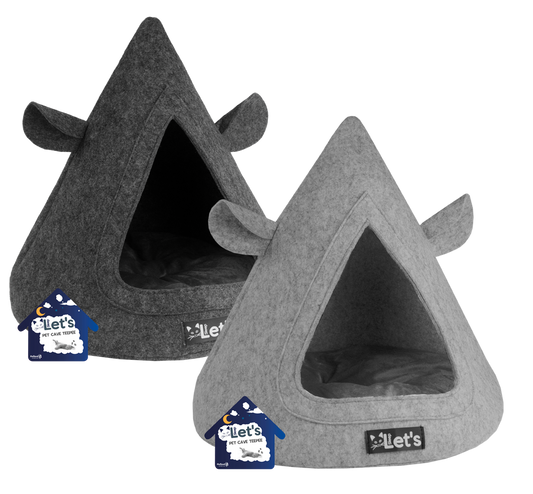 Let's sleep Pet Cave TeePee Antraciet