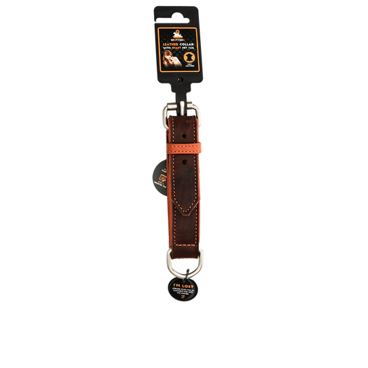 Spotted! Pro Leren Halsband 40 cm - Bruin