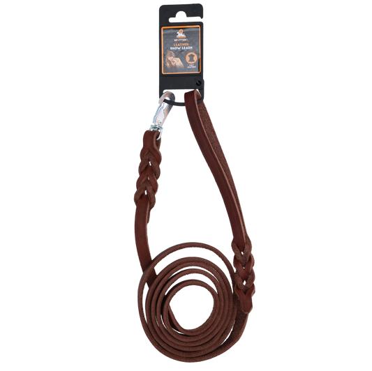 Spotted! Pro Leren Showlijn 180 cm x 12 mm - Bruin (Kliphaak)
