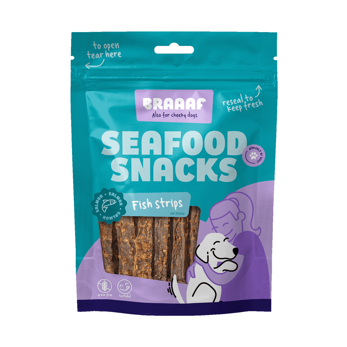 Braaaf Seafood Zalm Visstrips - 12 cm