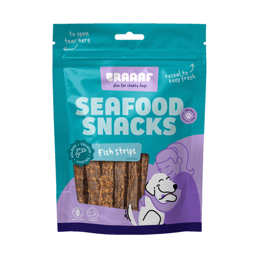 Braaaf Seafood Zalm Visstrips - 12 cm