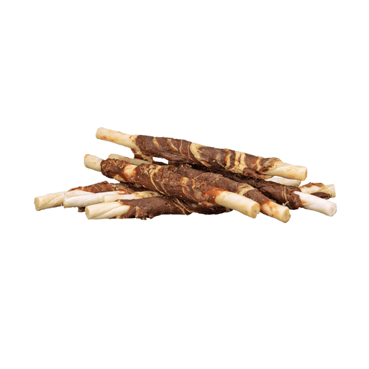 Braaaf Rawhide Roll Sticks Rund & Vis - 8 st.