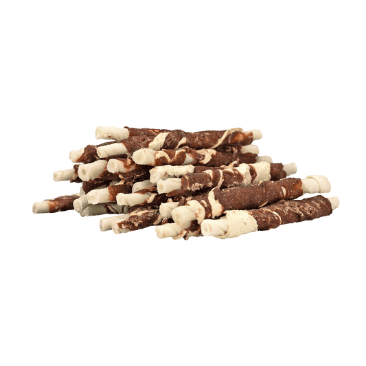 Braaaf Rawhide Roll Sticks Lam & Vis - 25 st.