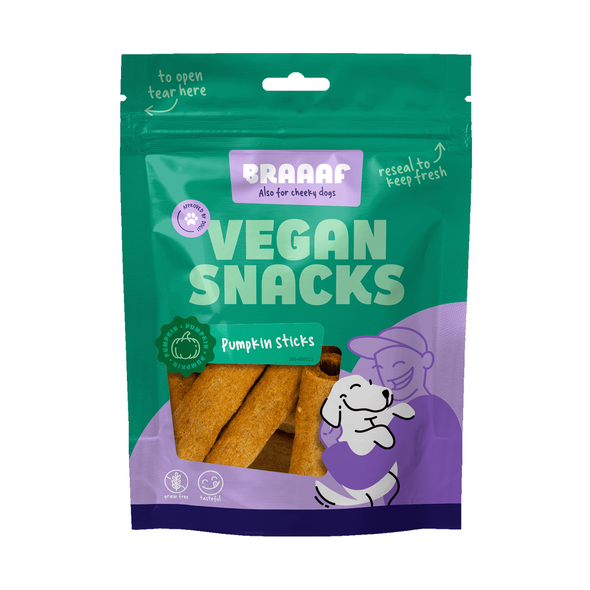 Braaaf Vegan Snack Pompoen Stick - 6 cm