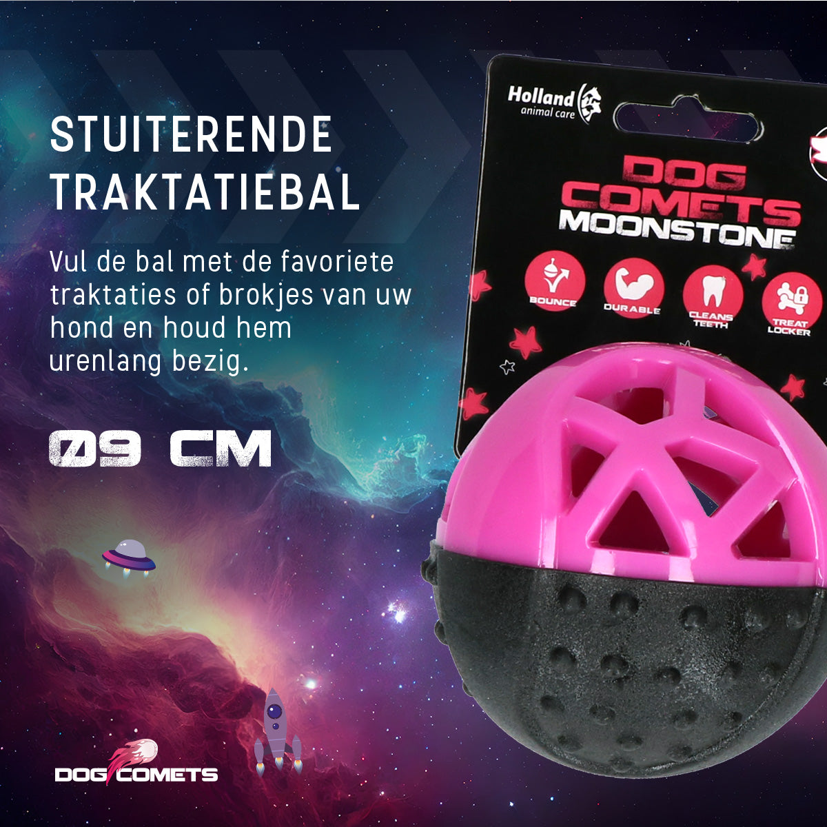 Dog Comets Moonstone Traktatiebal Roze