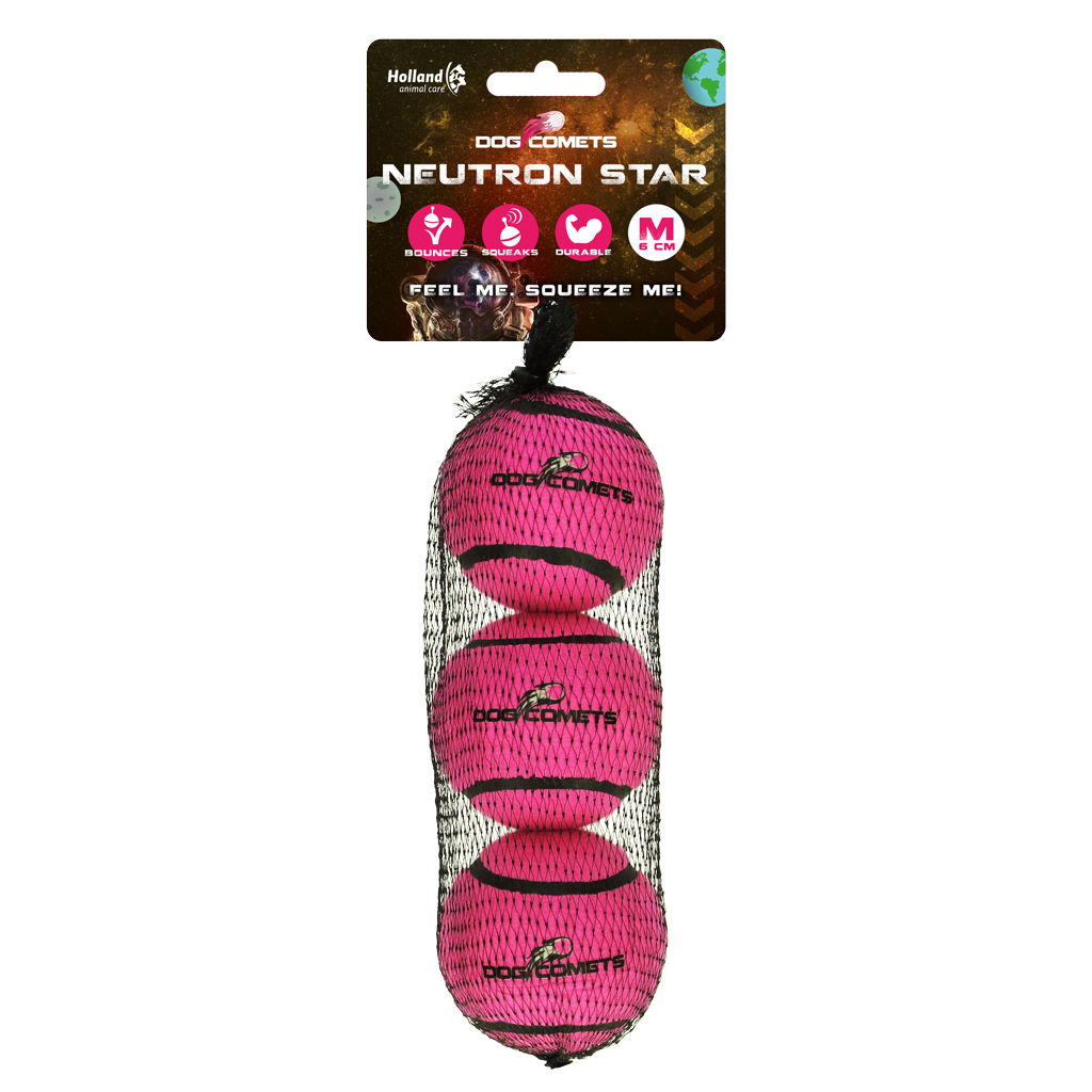 Dog Comets Tennisbal Met Pieper Neutron Star M Roze (3-pack)