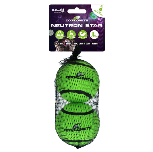 Dog Comets Tennisbal Met Pieper Neutron Star L Groen (2-pack)