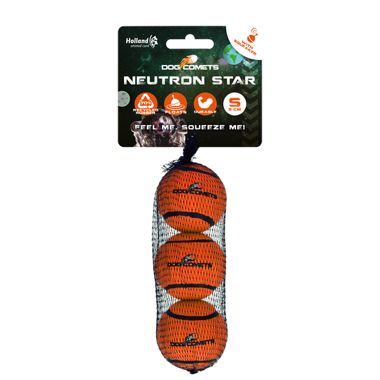 Dog Comets Tennisbal Met Pieper Neutron Star S Oranje (3-pack)