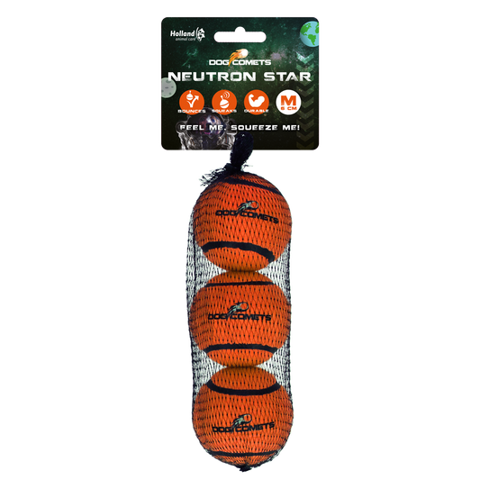 Dog Comets Tennisbal Met Pieper Neutron Star M Oranje (3-pack)