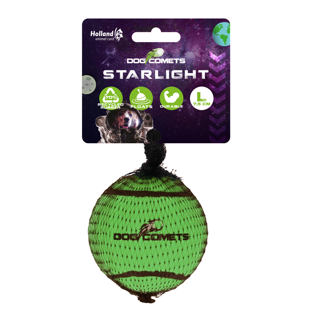 Dog Comets Tennisbal Starlight L Groen