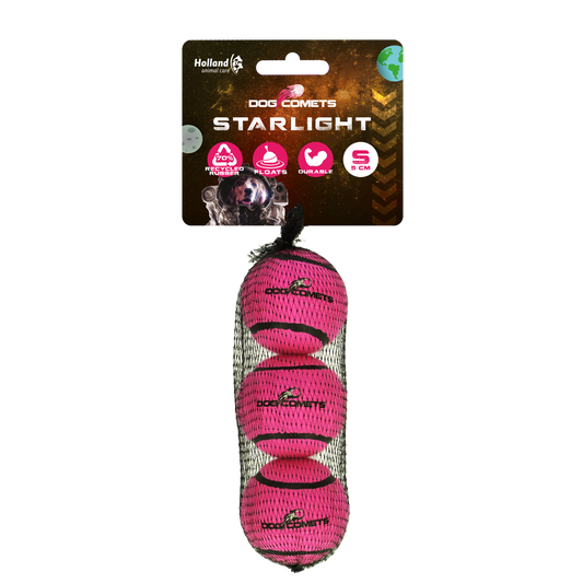 Dog Comets Tennisbal Starlight S Roze (3-pack)