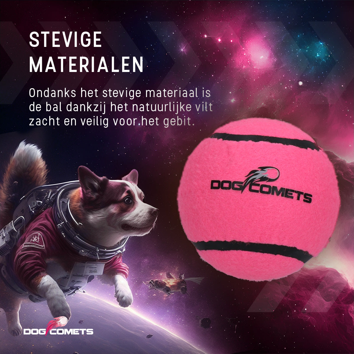 Dog Comets Tennisbal Starlight L Roze