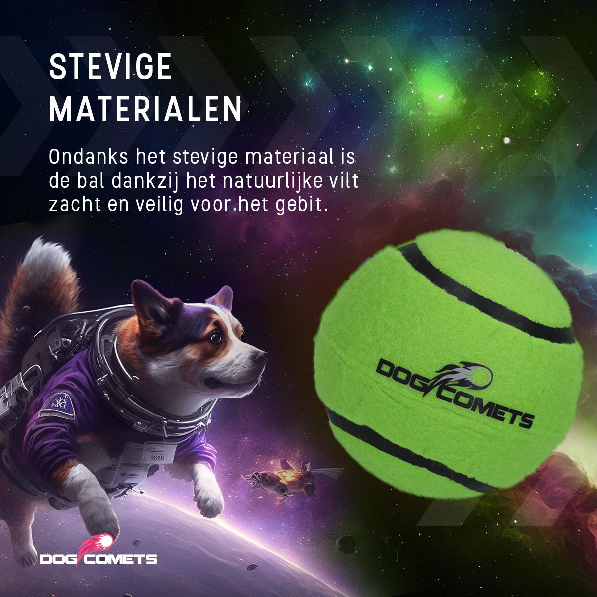 Dog Comets Tennisbal Starlight L Groen (2-pack)