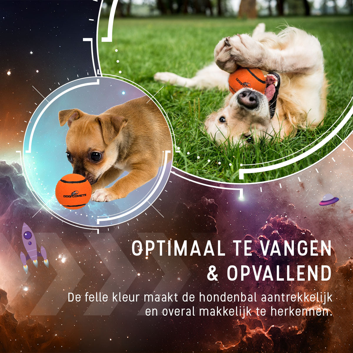Dog Comets Tennisbal Starlight L Oranje