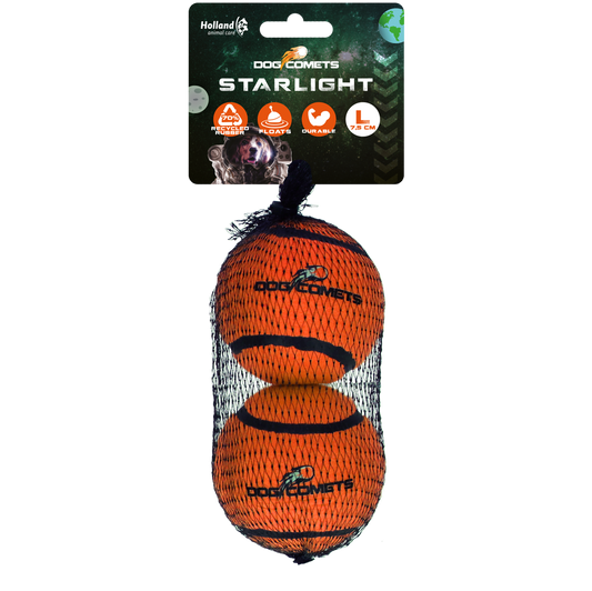 Dog Comets Tennisbal Starlight L Oranje (2-pack)