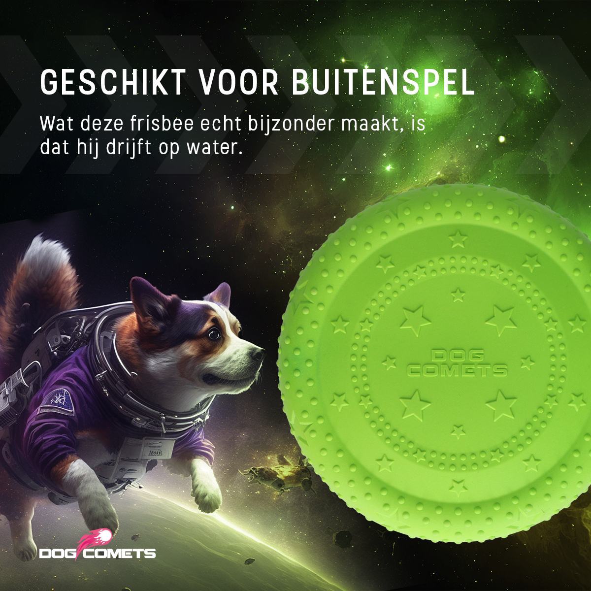 Dog Comets UFO Flyer Groen M