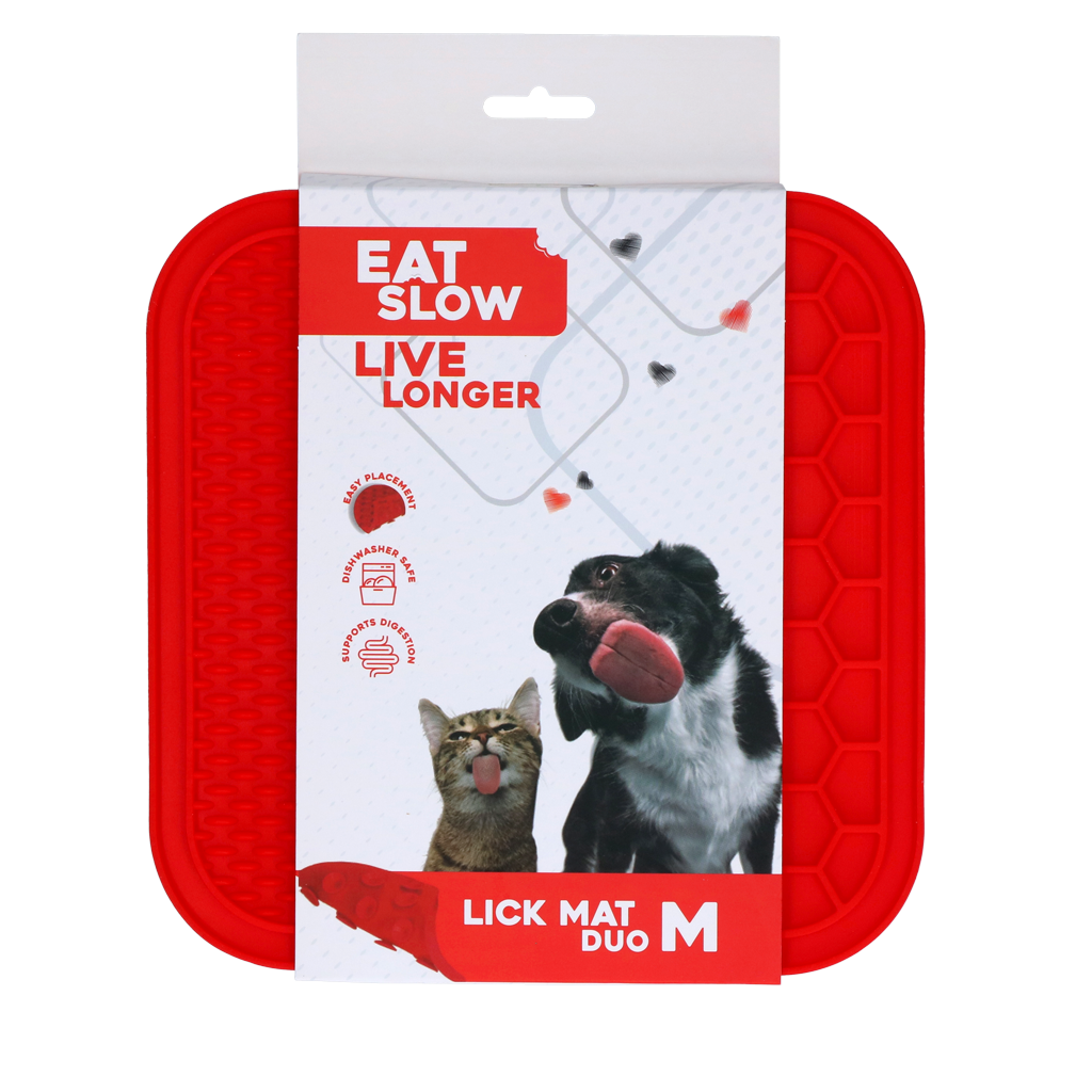 Eat Slow Live Longer Lick Mat Duo M Rood