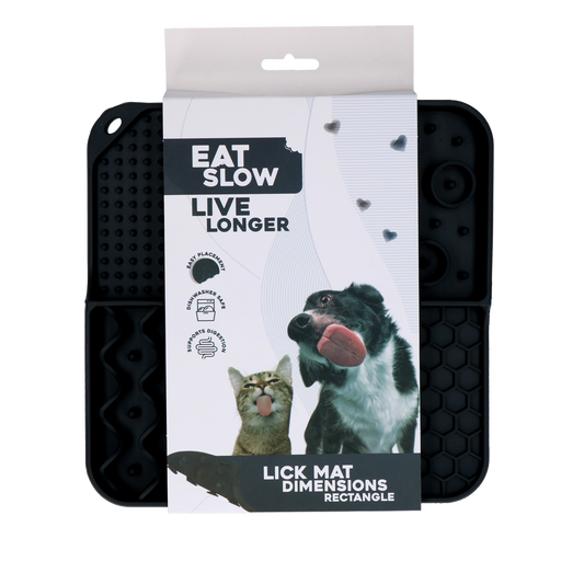 Eat Slow Live Longer Lick Mat Dimensions Rectangle Grijs