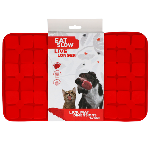 Eat Slow Live Longer Lick Mat Dimensions Flower Rood