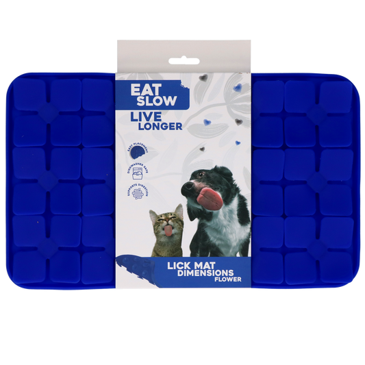Eat Slow Live Longer Lick Mat Dimensions Flower Blauw
