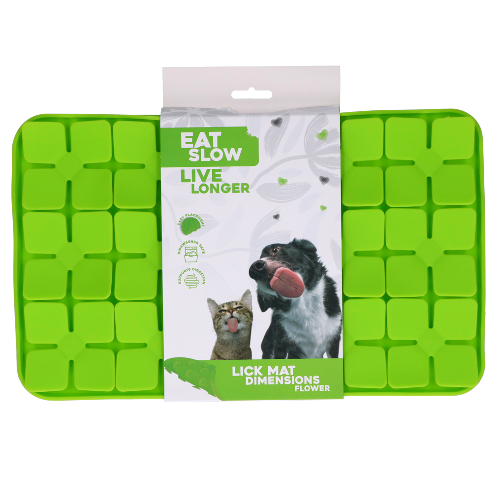 Eat Slow Live Longer Lick Mat Dimensions Flower Groen