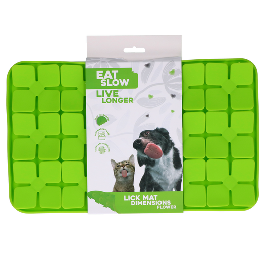 Eat Slow Live Longer Lick Mat Dimensions Flower Groen