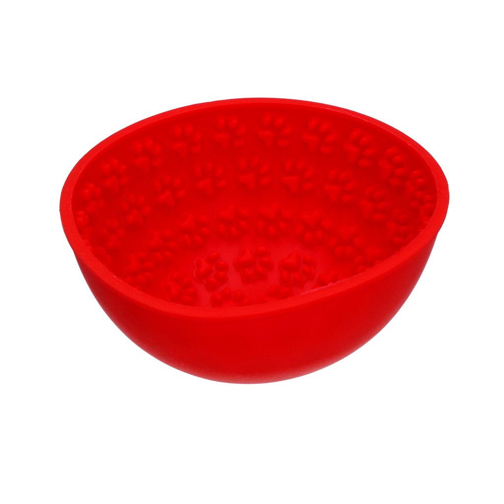 Eat Slow Live Longer Lick Mat Wobble Bowl Rood