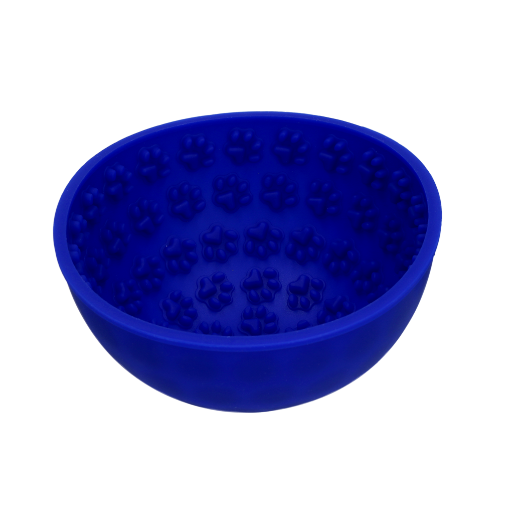 Eat Slow Live Longer Lick Mat Wobble Bowl Blauw
