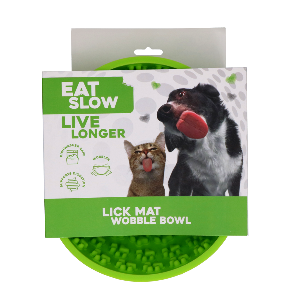 Eat Slow Live Longer Lick Mat Wobble Bowl Groen