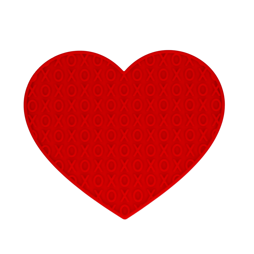 Eat Slow Live Longer Lick Mat Lovely Heart Rood