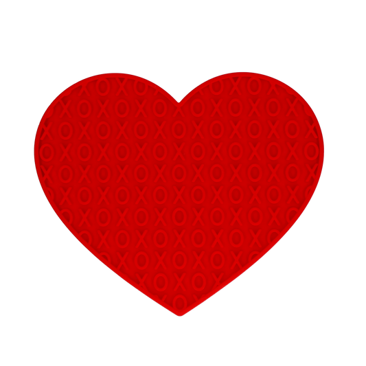 Eat Slow Live Longer Lick Mat Lovely Heart Rood