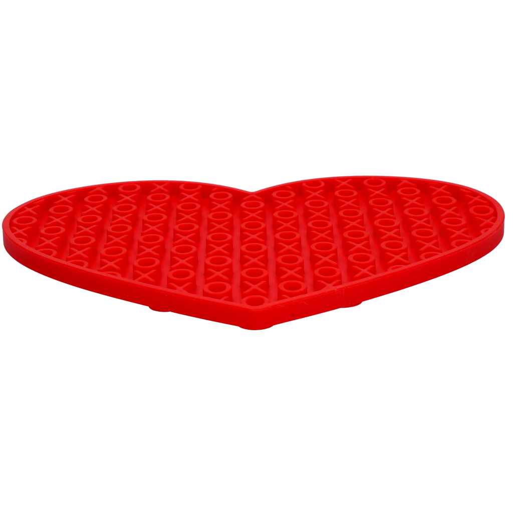 Eat Slow Live Longer Lick Mat Lovely Heart Rood