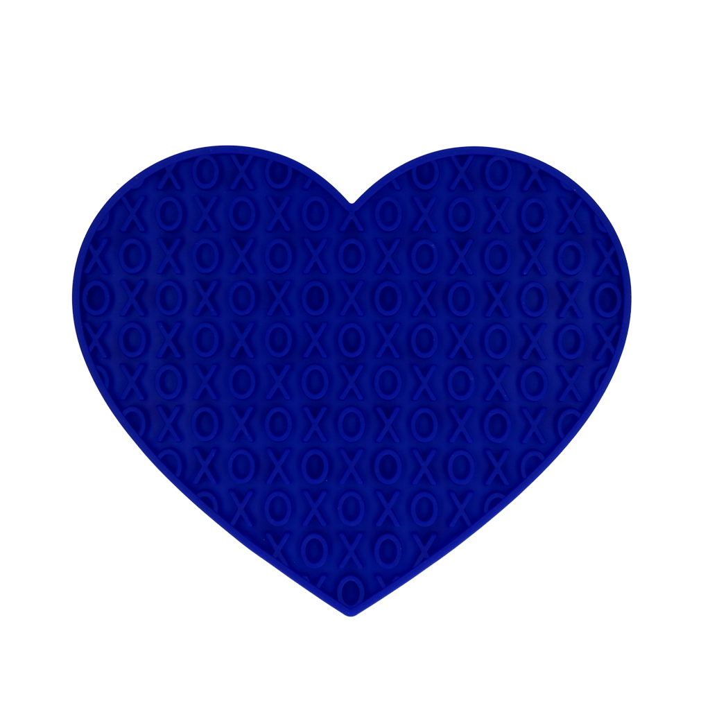 Eat Slow Live Longer Lick Mat Lovely Heart Blauw