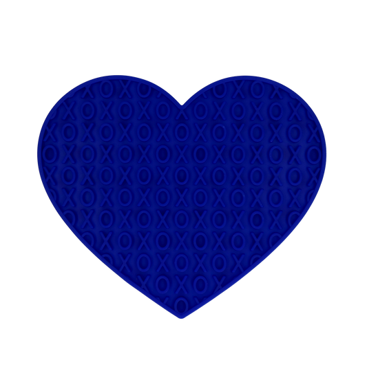 Eat Slow Live Longer Lick Mat Lovely Heart Blauw
