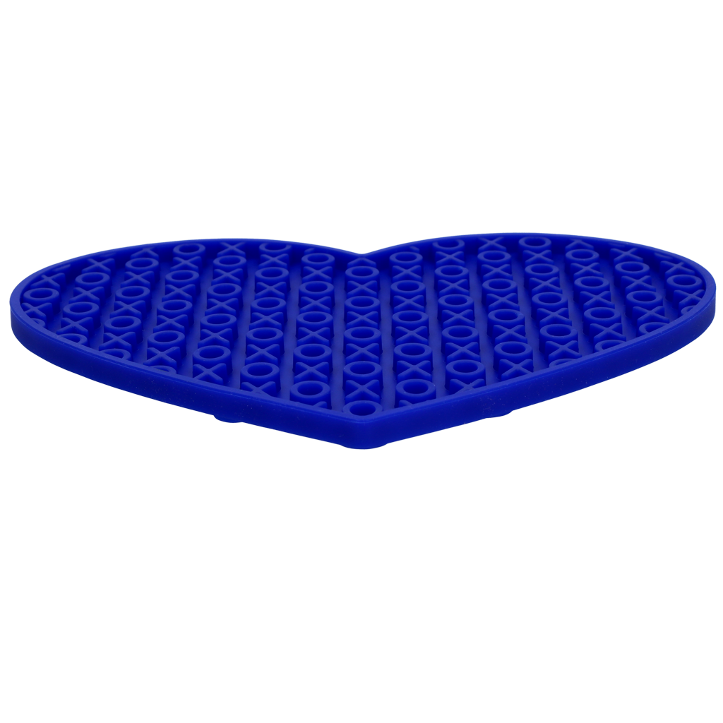 Eat Slow Live Longer Lick Mat Lovely Heart Blauw