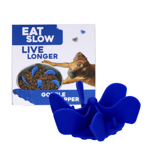 Eat Slow Live Longer Gobble Stopper Blauw M