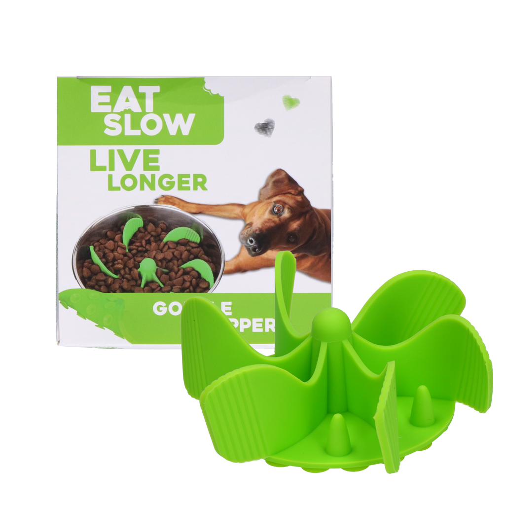 Eat Slow Live Longer Gobble Stopper Groen M
