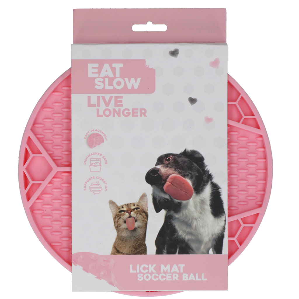 Eat Slow Live Longer Lick Mat Soccer Ball Roze