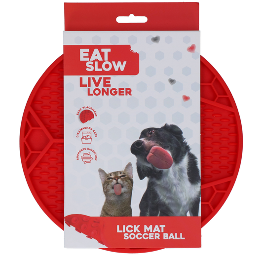 Eat Slow Live Longer Lick Mat Soccer Ball Rood