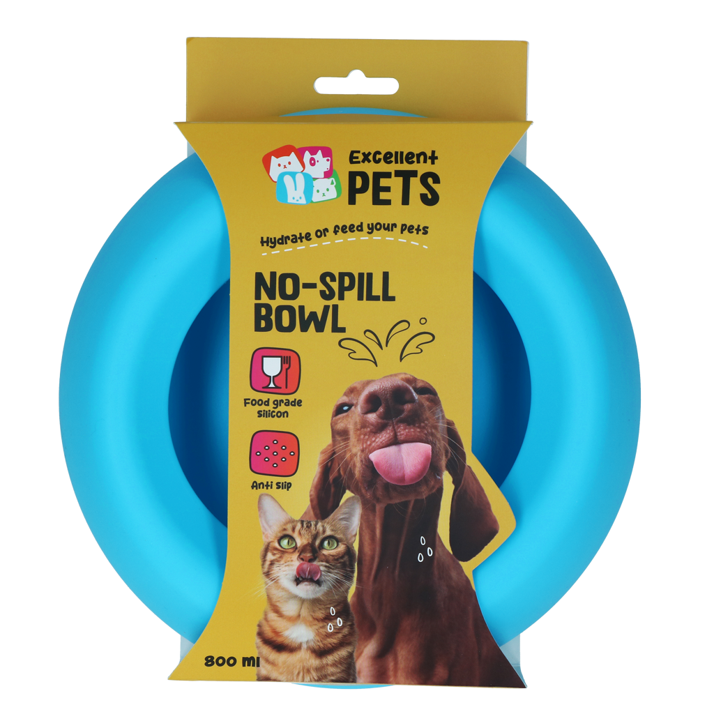 Excellent Pets No-Spill Bowl 800ml Blauw M