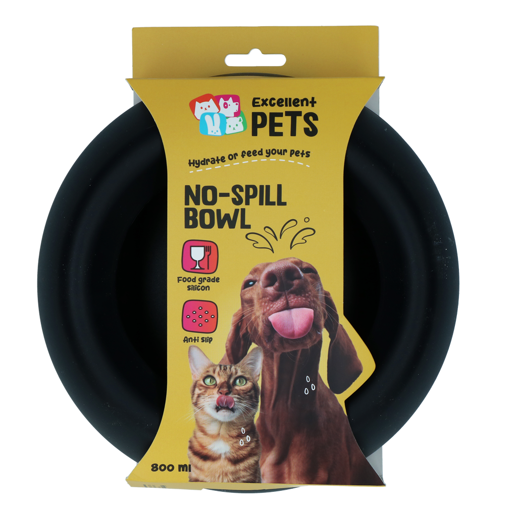 Excellent Pets No-Spill Bowl 800ml Antraciet M