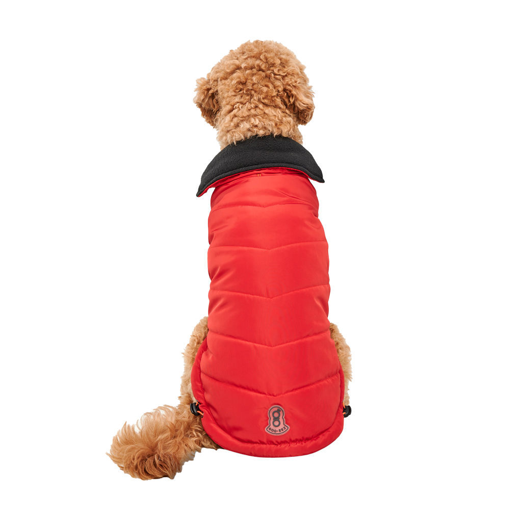 Goo-eez Mock Neck Signature Wrap Jacket L Rood/Zwart