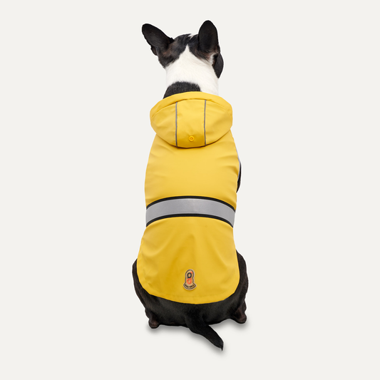 Goo-eez Reflective Hooded Raincoat S Geel/Grijs