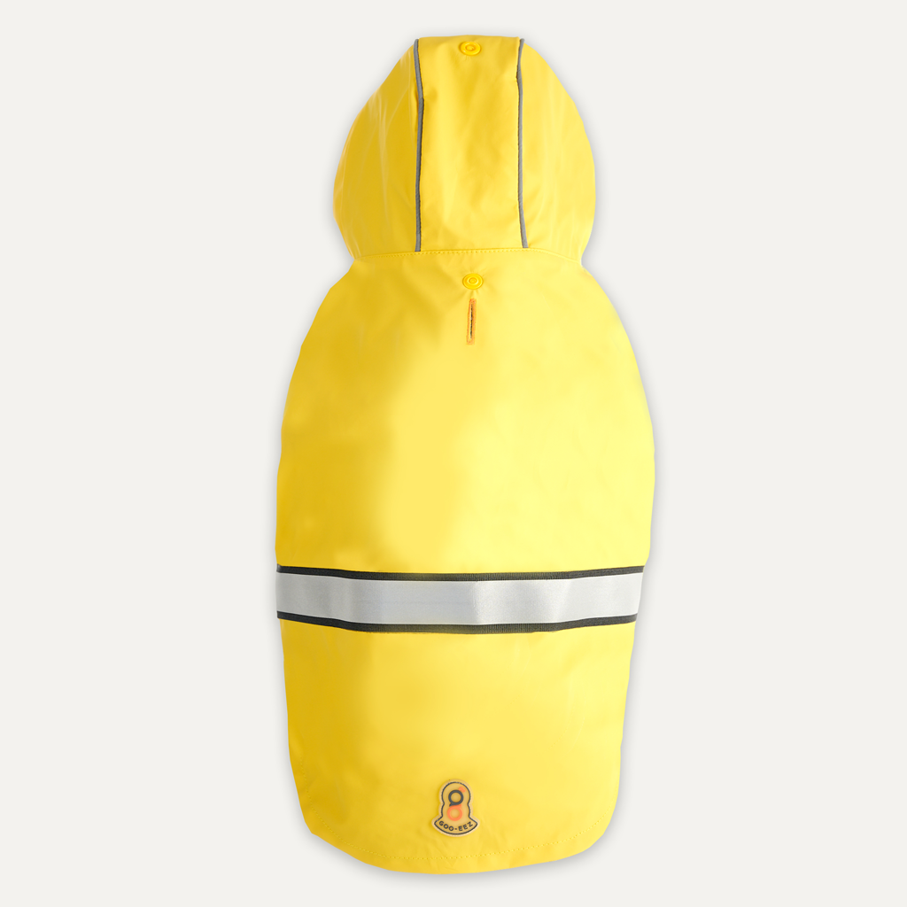Goo-eez Reflective Hooded Raincoat S Geel/Grijs