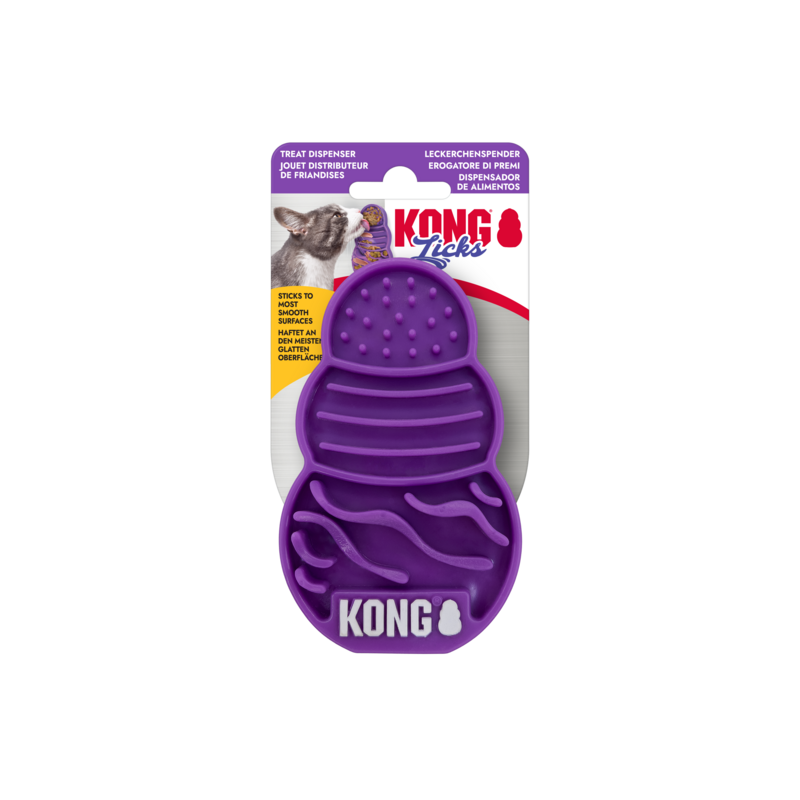 KONG Licks Treat Dispenser Kat Paars S
