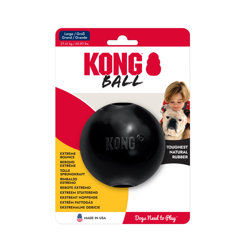 KONG Extreme Ball Met Gat Zwart L